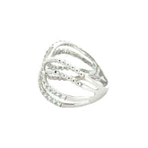18k White Gold and Diamond Criss-cross Fancy Ring in size 5.5 and total gold weight of 3.25g